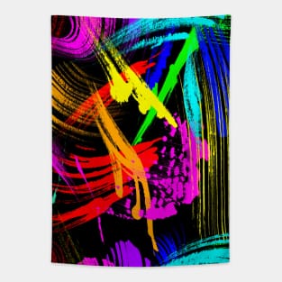 Neon colors, watercolor brush strokes Tapestry