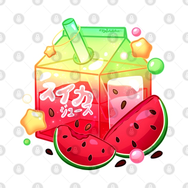 Aesthetic Watermelon Juice Carton by heysoleilart