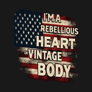 Vintage American Flag Patriotic Rebellious Spirit Tee T-Shirt