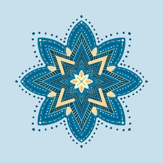 Discover Blue star mandala - Mandala - T-Shirt