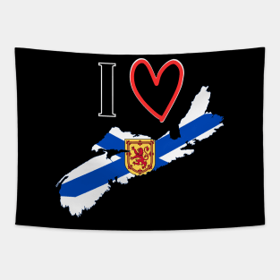 I Love Nova Scotia with the Nova Scotian Flag Tapestry