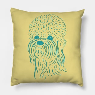 Dandie Dinmont Terrier (Yellow and Turquoise) Pillow