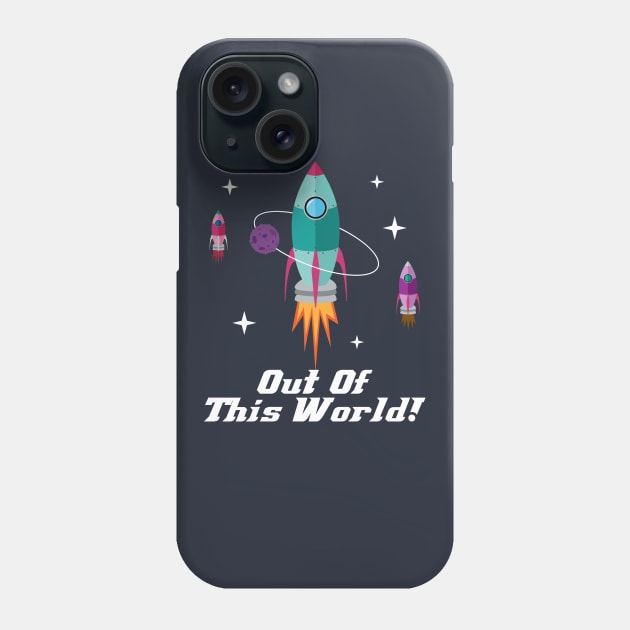 Out of this World Rocket ship Shirt Phone Case by Brobocop