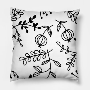 Flowers black and white Pillow