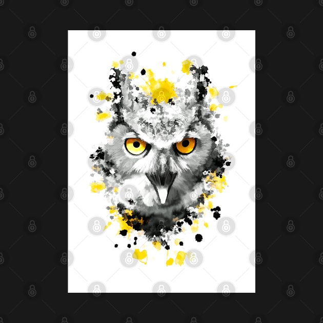 Owl with orange eyes by Voodoo Production