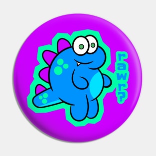 Blue Dinosaur Rawr Pin