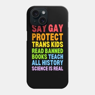 Liberal Values - Rainbow Wordstack Phone Case