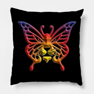 Wolf and butterfly 3d super soft blend drawing cute cool colorful Pillow