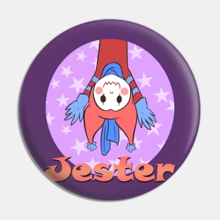 Cute jester with text Pin