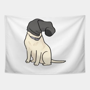 Dumb dog with head in sock funny cartoon Tapestry