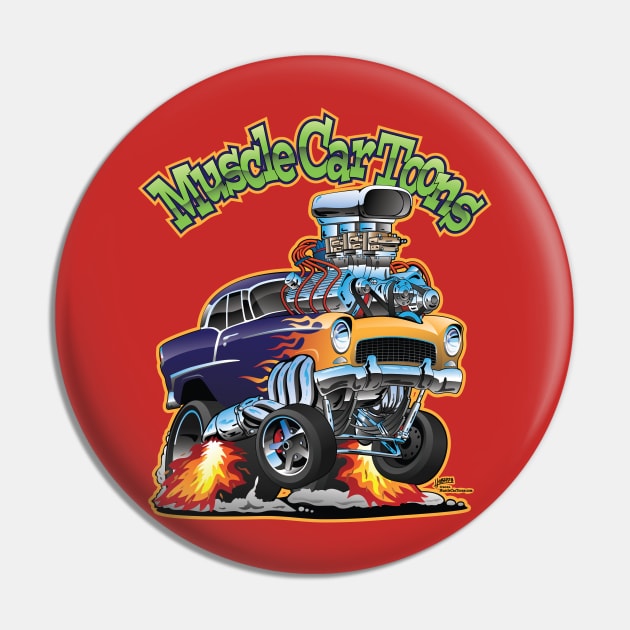 Muscle Car Toons Automotive Cartoon Comic Book Cover Art Pin by hobrath