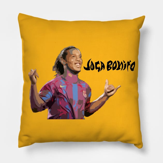 Joga Bonito Ronaldinho Pillow by ArianJacobs