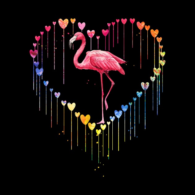 Flamingo Love Heart For Valentines Day by Xamgi