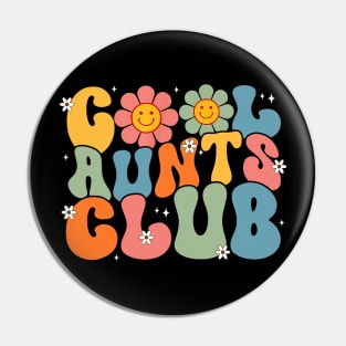 Cool Aunts Club Groovy Retro Smile Aunt Auntie Mother's Day Pin