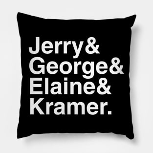 Seinfeld - Jerry & George & Elaine & Kramer. (White) Pillow