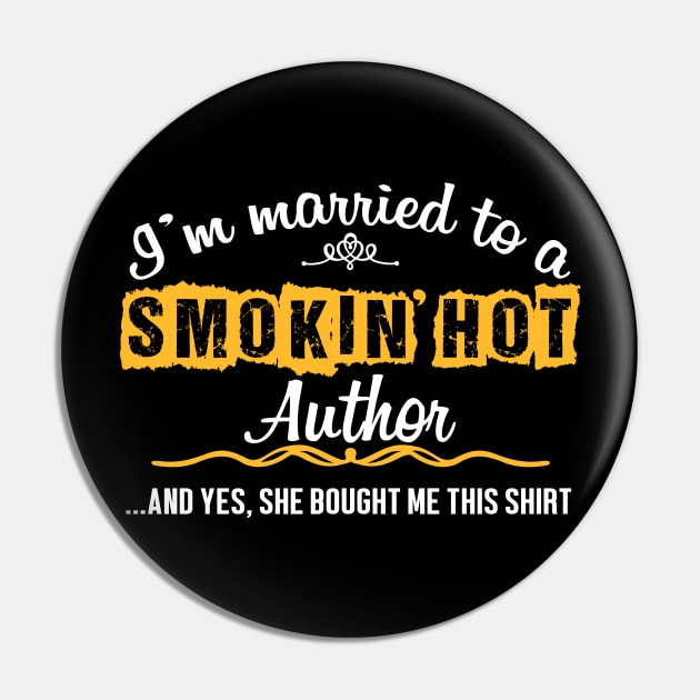 For Author's Husband Funny Gift Pin by divawaddle