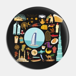 United Arab Emirates Icons Pin