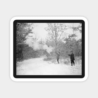 Bird Hunting, 1895. Vintage Photo Magnet