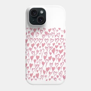 Love heart pattern in pale pink Phone Case