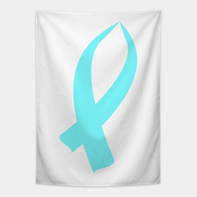 Awareness Ribbon (Light Blue) Tapestry by BlakCircleGirl