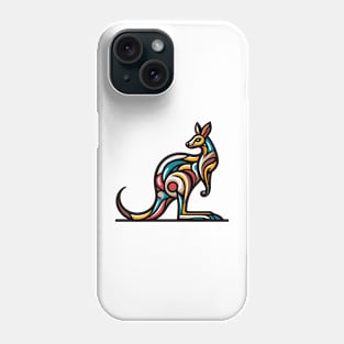 Pop art kangaroo illustration. cubism illustration of a kangaroo Phone Case