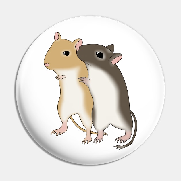 Two Cute hugging gerbils Pin by Becky-Marie