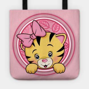 peek a boo baby tiger girl Tote