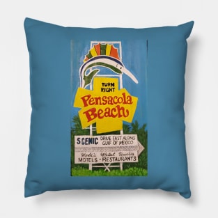 Pensacola Beach Sign Pillow