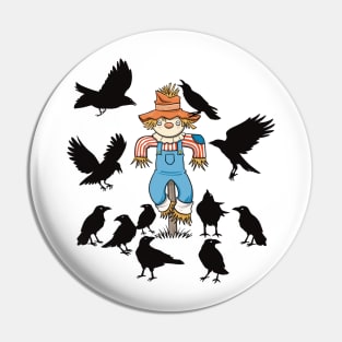 Scared Scarecrow Pin