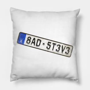 Bad Steve - License Plate Pillow