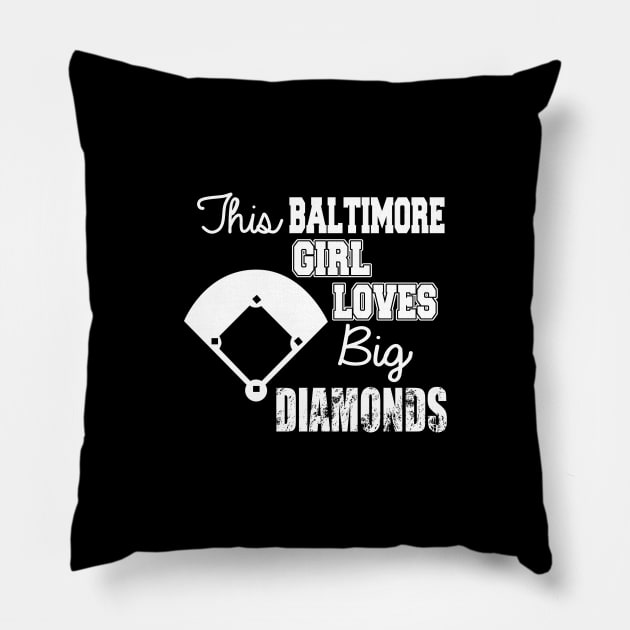 This Baltimore Girl Loves Diamonds Pillow by jerranne