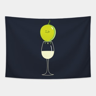 Funny grape makes wine Tapestry