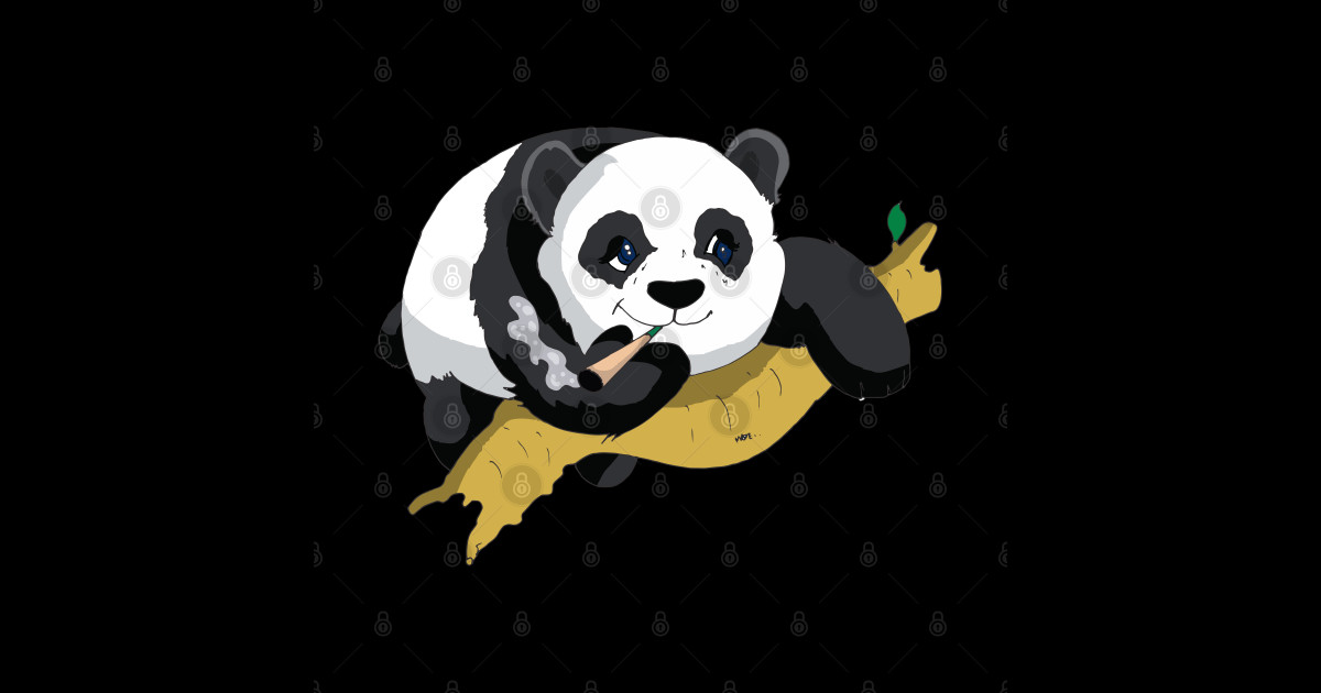 Panda Smoking Weed - Stoner Art - Sticker | TeePublic