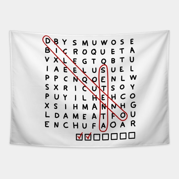 Word search game cuban salsa Tapestry by bailopinto