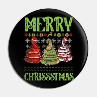 Snakes Merry Christmas Trees - Funny Mery Chrissstmas Pin