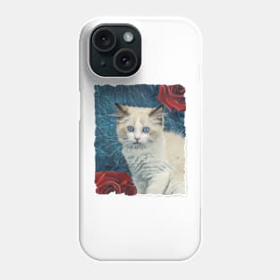 Fluffy White Cat Blue Eyes Phone Case