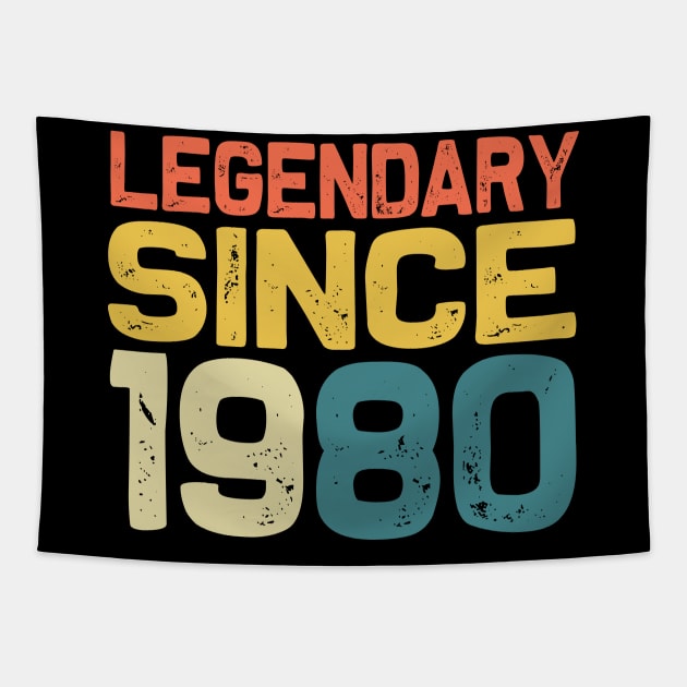 Legendary since 1980 | Funny 40th birthday Retro Vintage Tapestry by MerchMadness