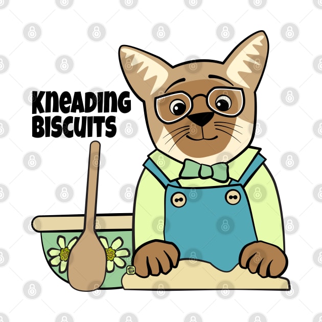 Siamese Cat Kneading Biscuits by Sue Cervenka