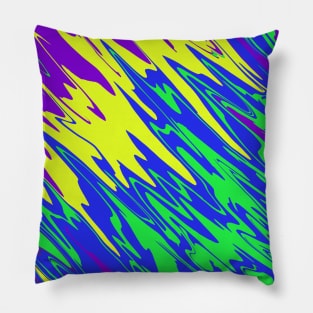 Spray Paint Mardi Gras Blue Pillow