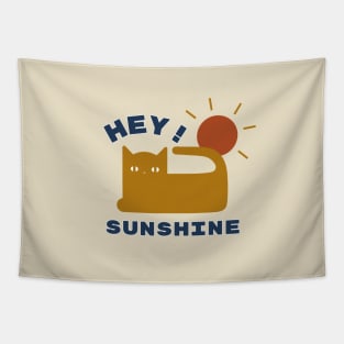 Hey Sunshine - Cat Love - Positive Vibes Tapestry