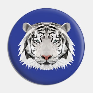White Tiger Low Poly Art Pin