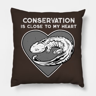 Hellbender Conservation Heart Pillow