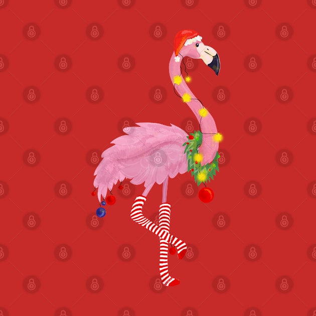 Cute and Fun Tropical Flamingo Christmas by Dibble Dabble Designs