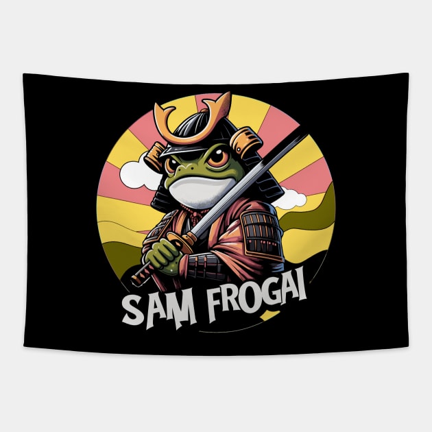 Samurai Frog Tapestry by JessArty