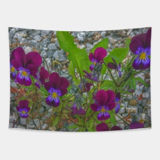 Digitally Enhanced Violets and Gravel Tapestry