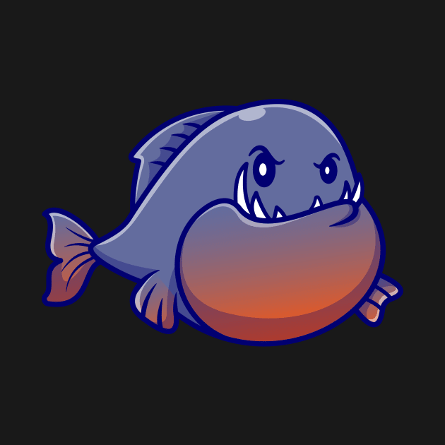 Cute Piranha Fish Cartoon by Catalyst Labs