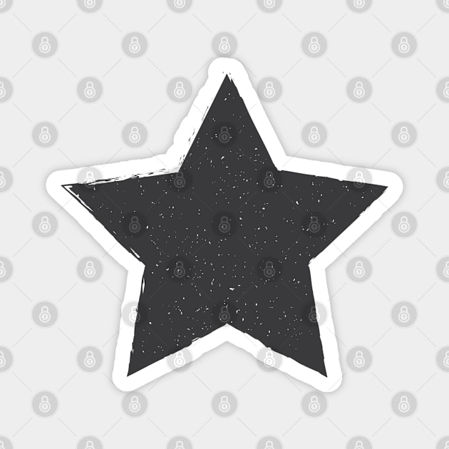 Black Grunge Star Magnet by stuartjsharples