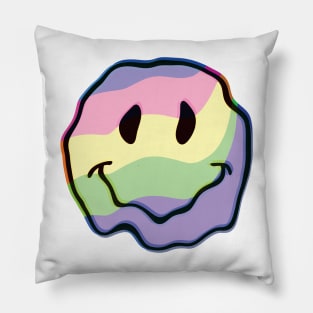 Colorful melting smiley face Pillow