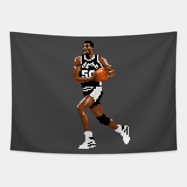 David Robinson Pixel Dribble Tapestry by qiangdade