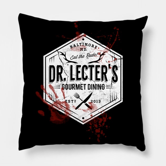 Dr. Lecter's Gourmet Dining - White Pillow by Nemons